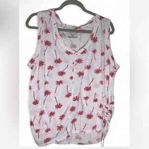 Palm Tree Print Tank Top - Pink